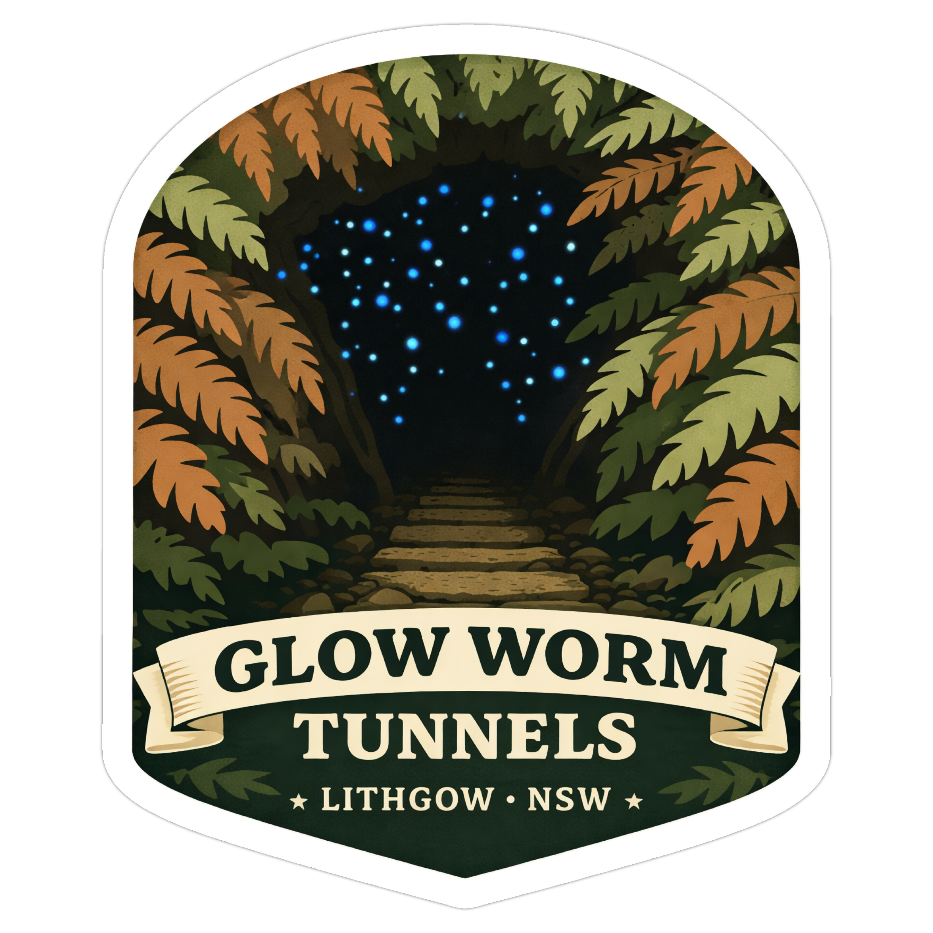 Glow Worm Tunnels Sticker